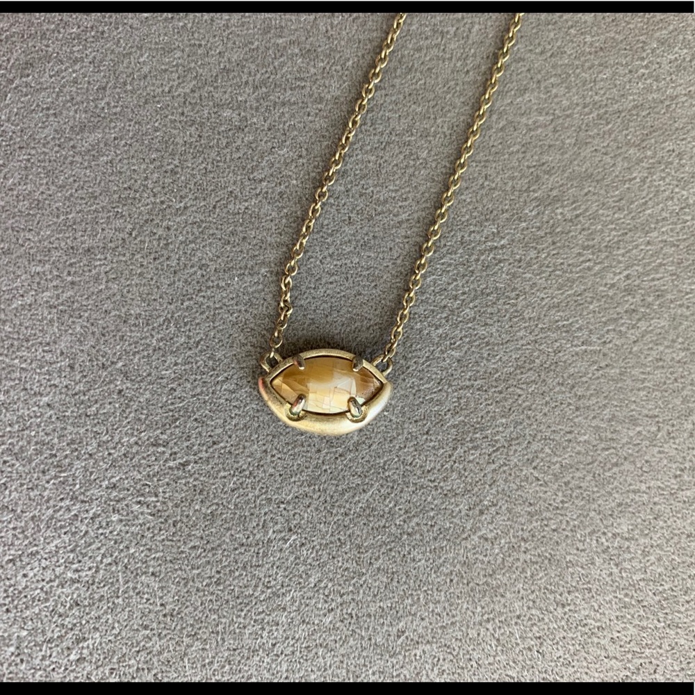 Kendra Scott Brown Pendant with dainty Crystals